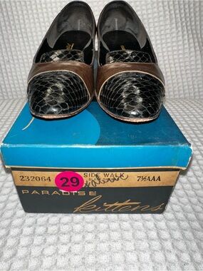No.29 Vintage Mademoiselle Paradise Kittens Leather Snake Print Heels 7.5AAA